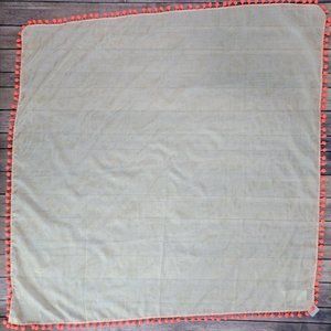 Hollister Square Beige Scarf & Pom Pom Edges 634